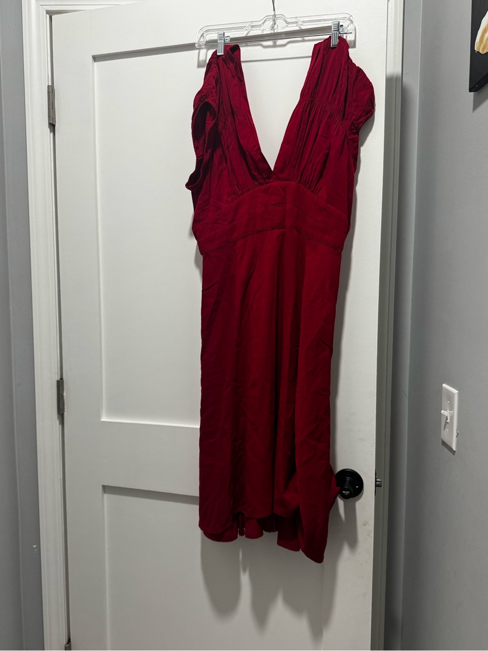 Trashy Diva Deep Red V-Neck Midi Dress
